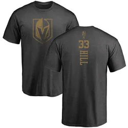 Adin Hill Vegas Golden Knights Men's Gold Charcoal One Color Backer T-Shirt